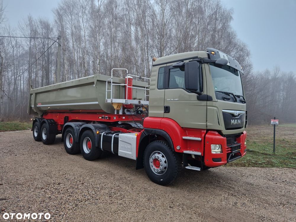 MAN TGS 26.480 6x4 Ciągnik siodłowy + Naczepa Langendorf Zestaw Z Niemiec