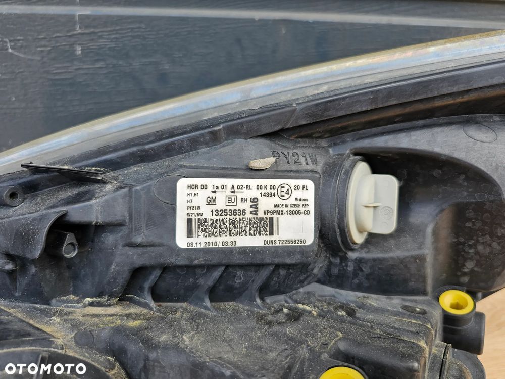 LAMPA PRAWA PRZEDNIA PRAWY PRZÓD SOCZEWKA OPEL MERIVA B 13253636 EUROPA ORYGINAŁ - 15