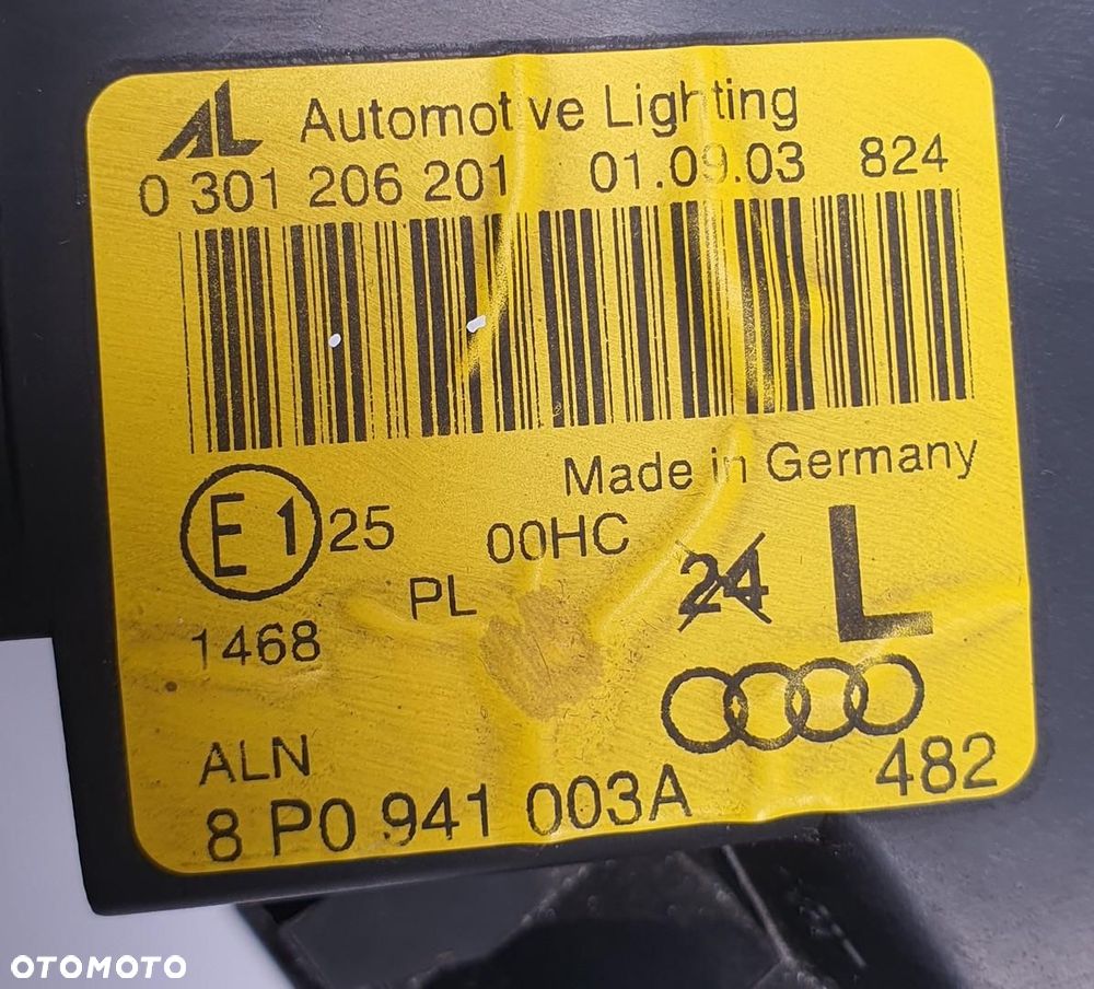 LAMPA LEWY PRZÓD PRZEDNIA AUDI A3 8P 8P0941003A 0301206201 EUROPA - 3