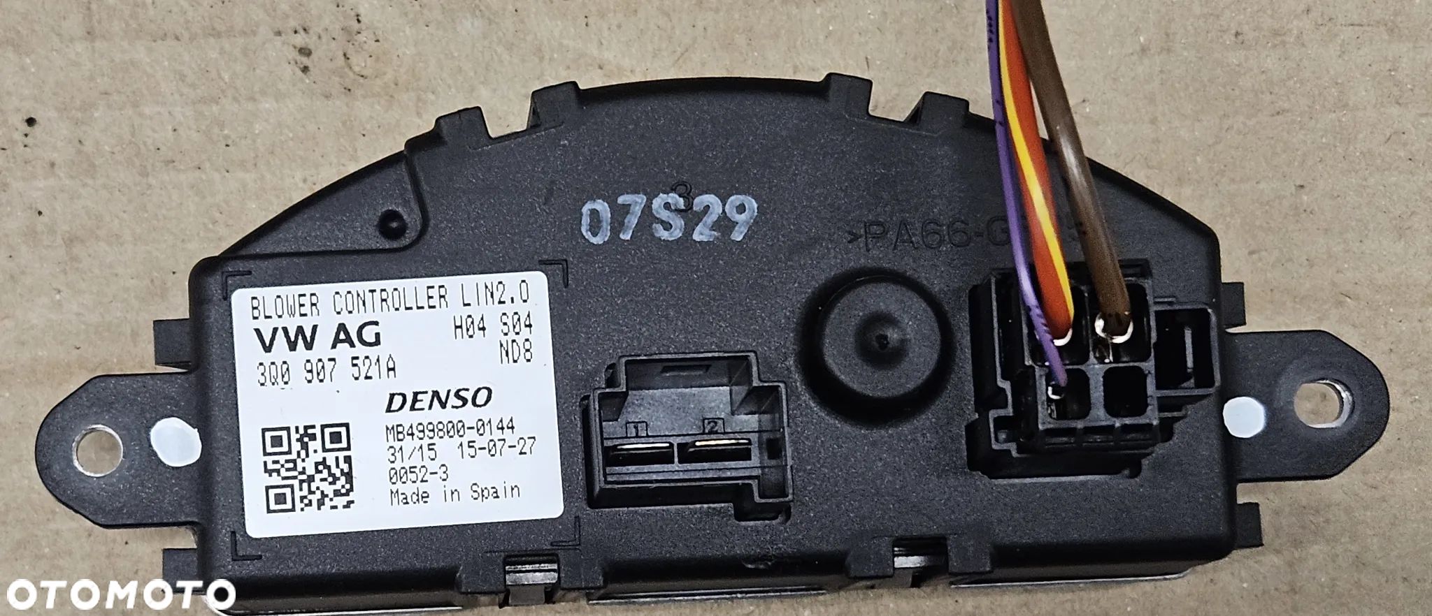 VW Passat B8  rezystor dmuchawy nawiewu opornik sterownik 3Q0907521A - 1