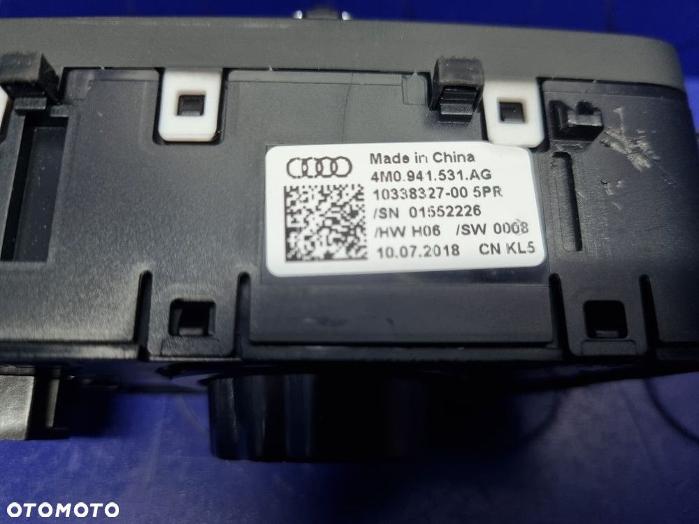 PANEL przełącznik włącznik ŚWIATEŁ AUDI A4 B9 A5 F5 Q7 4M oryginał | OEM | 4M0941531AG - 8