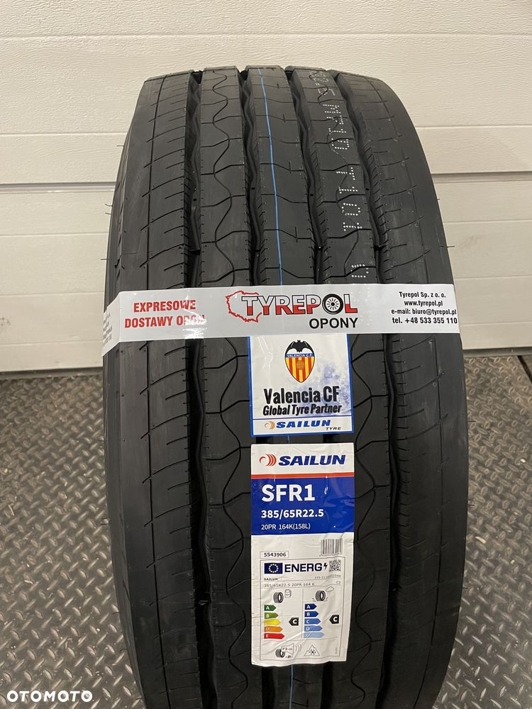 1260netto MOCNA opona 385/65 R22.5 SAILUN PRZÓD 385 65 Naczepa - 2