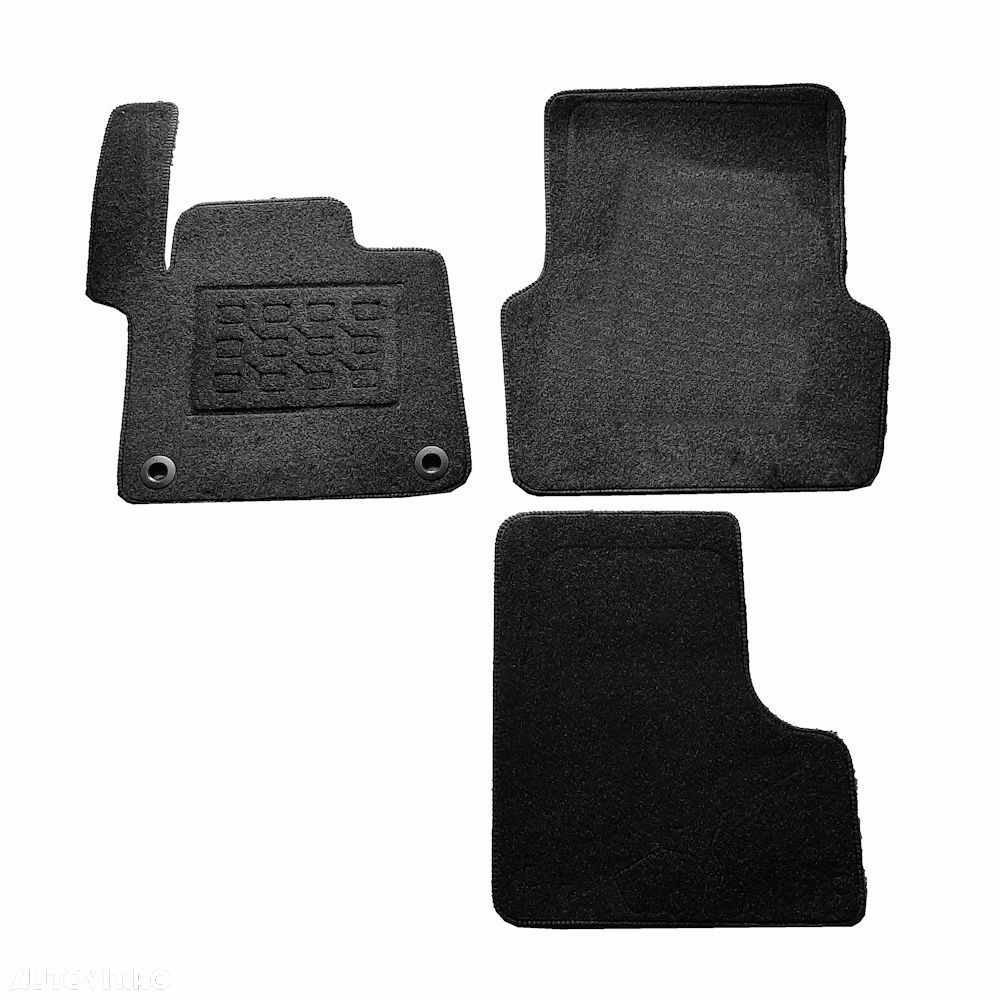 Covorase mocheta Toyota Proace 2 Furgon 2016->prezent, 2 locuri, Fix Oval, Negre, set de 3 bucati - 1