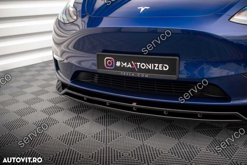 Prelungire splitter bara fata Tesla Model Y 2020- v2 - Maxton Design - 3