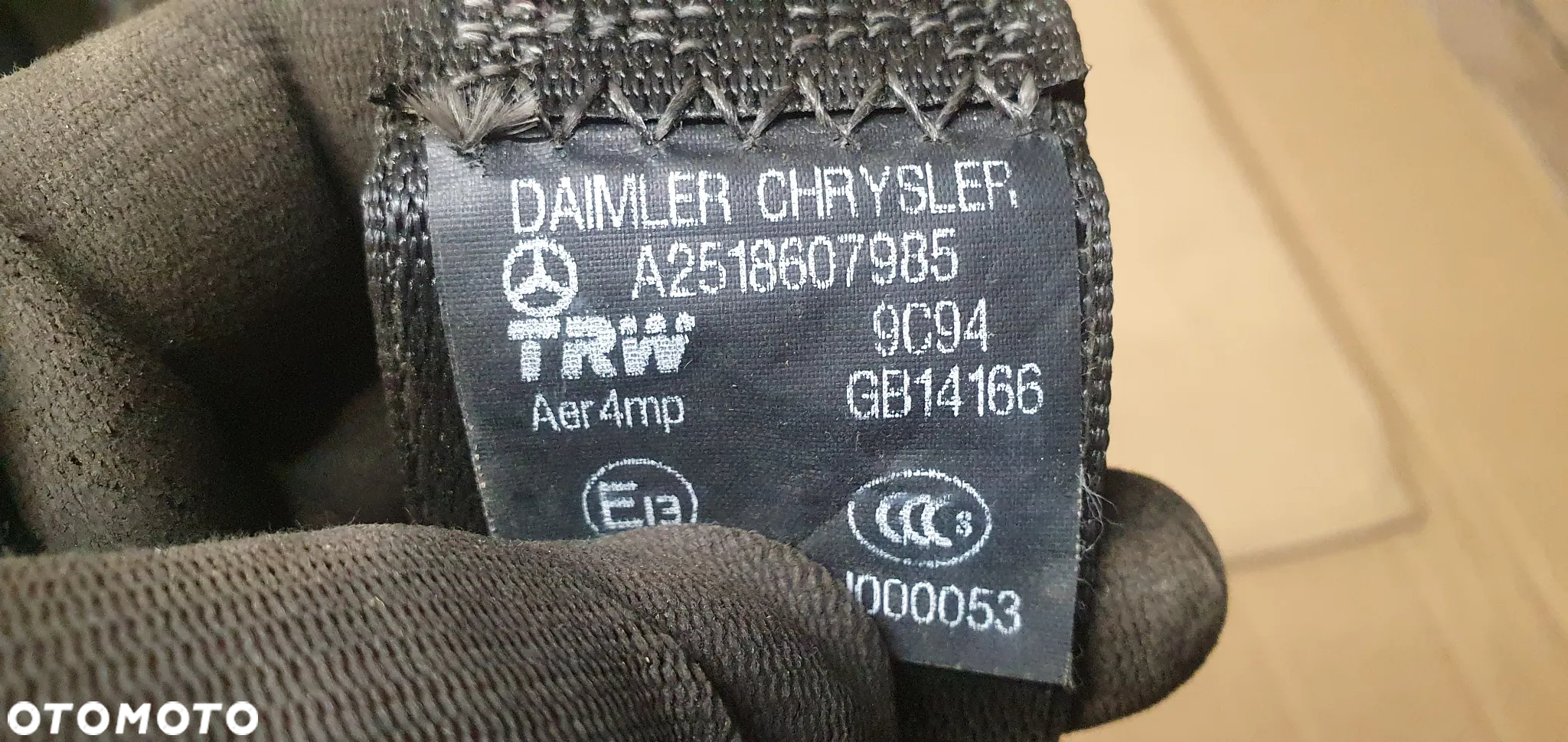 Pas bezpieczeństwa tył tylny lewy Mercedes R-Klasa W251 A2518607985 - 4