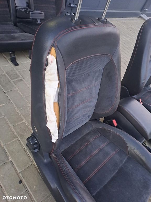 ford mondeo mk4 fotele środek półskóra kanapa st-line czerwona nić kpl eu - 4