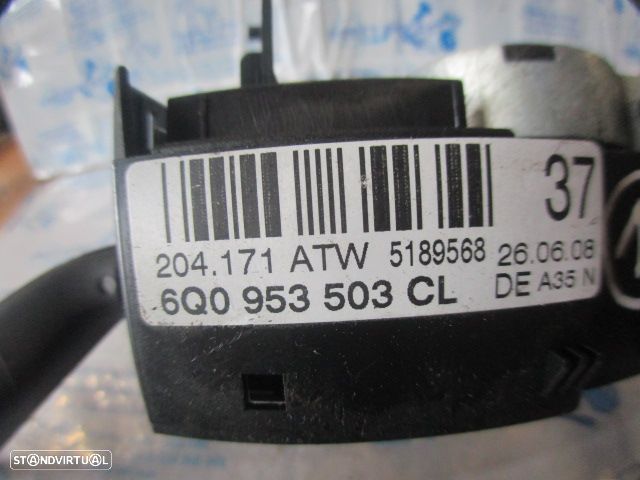 Comutador 6Q0953503CL VW POLO 4 9N FASE 2 2008 1.4TDI 70CV 3P AZUL  ESCOVAS LUZES PISCAS VW POLO 4 9N FASE 2 2009 1.4TDI 70CV 5P CINZENTO - 6