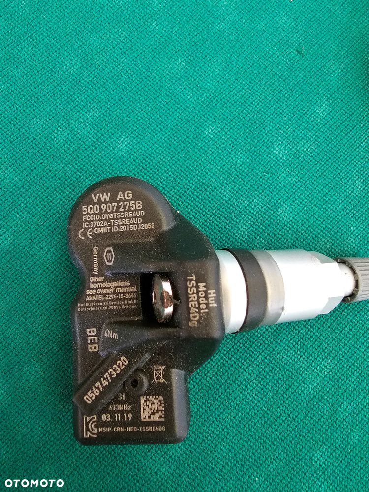 VW AUDI SKODA SEAT CZUJNIK CIŚNIENIA POWIETRZA KÓŁ 5Q0907275B - 2