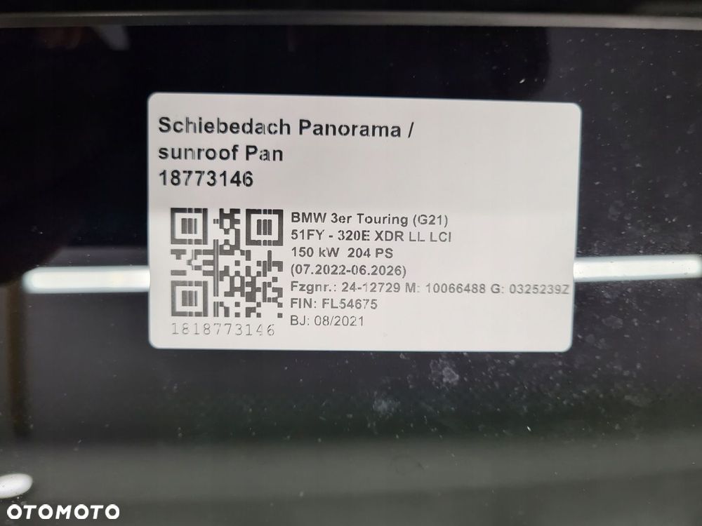 BMW 3 G21 SZYBERDACH DACH PANORAMICZNY PANORAMA 8096248 - 8