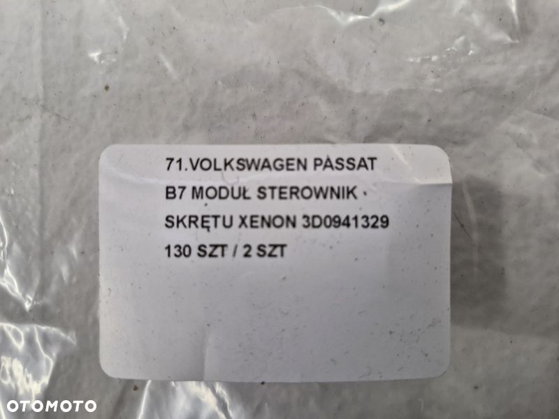 VOLKSWAGEN PASSAT B7 MODUŁ STEROWNIK SKRĘTU XENON 3D0941329 - 5