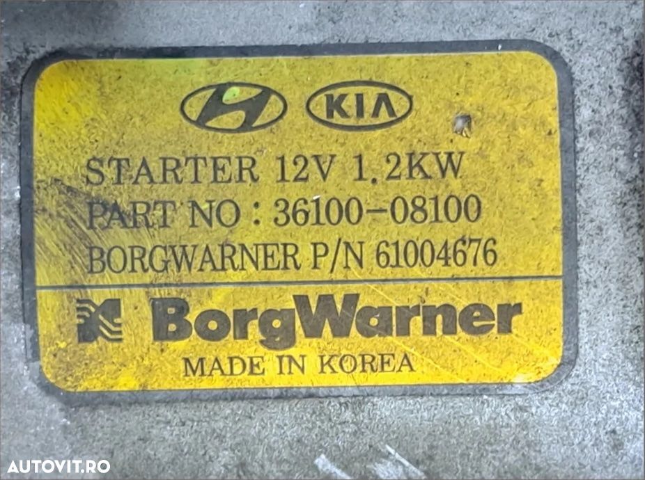 Electromotor starter Hyundai i20 i30 PD PDE i10 1.0i 1.5i Kia Ceed 3 1.5 t-gdi Kia Rio 4 1.0 t-gdi benzina - 4