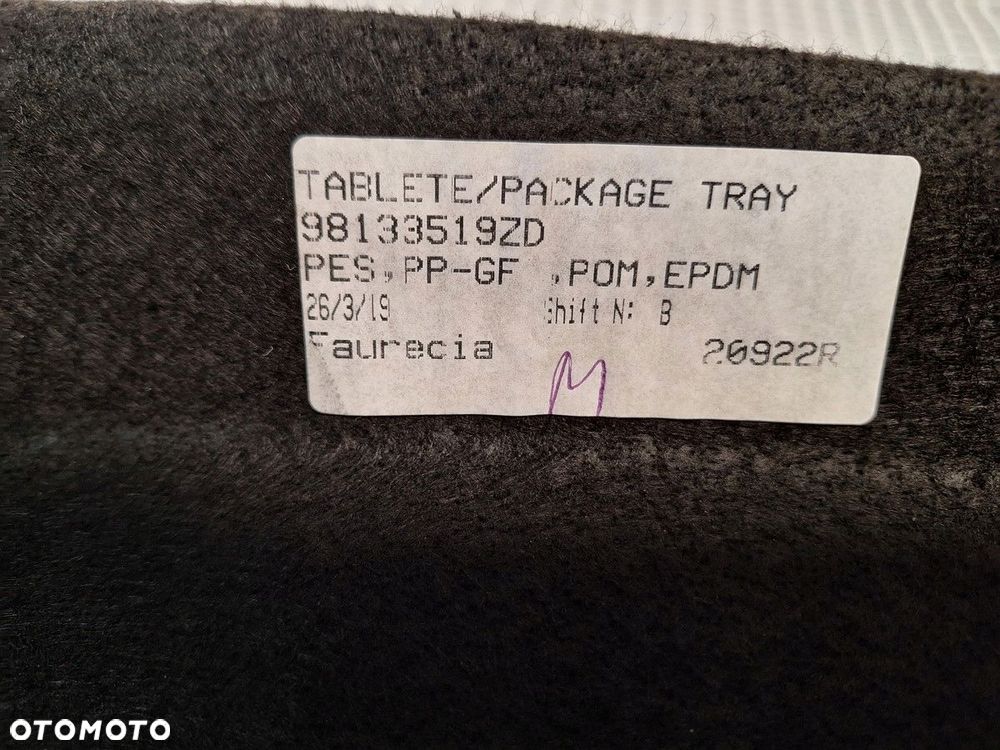 polka bagaznika citroen c3 III 2016- 98133519zd orginal demontaz super stan - 3