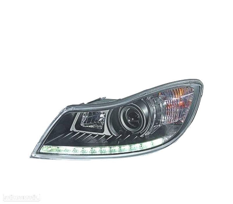 FARÓIS FRONTAIS PARA SKODA OCTAVIA LIM KOMBI 08-12 PRETO - 1