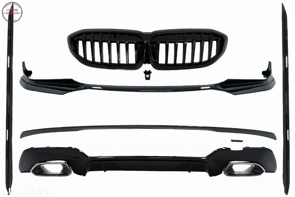 Pachet Exterior Extensii BMW Seria 3 G20 Sedan (2018-2022) M340i Design Negru Luci- livrare gratuita - 1