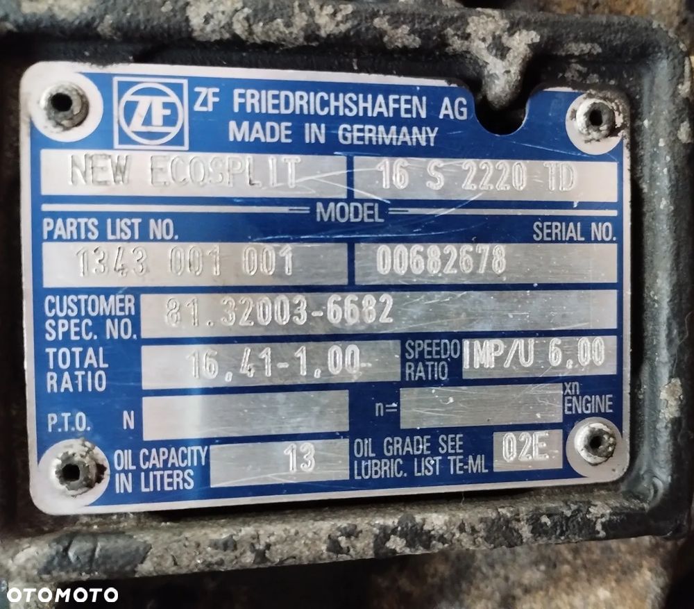 SKRZYNIA BIEGÓW MAN 16S2020 TD 16 S 2020 1.00 TGA TGS  PO NAPRAWIE - 3