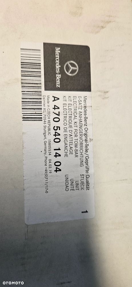 Zestaw instalacji elektrycznej haka holowniczego do MERCEDESA W470 A4705401404 - 2