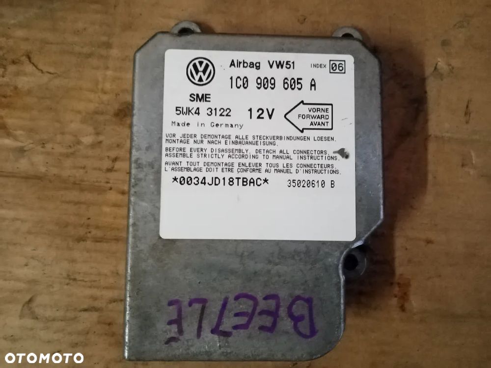 Zaślepka konsoli poduszki pasy AIRBAG zestaw naprawczy VW New Beetle - 7