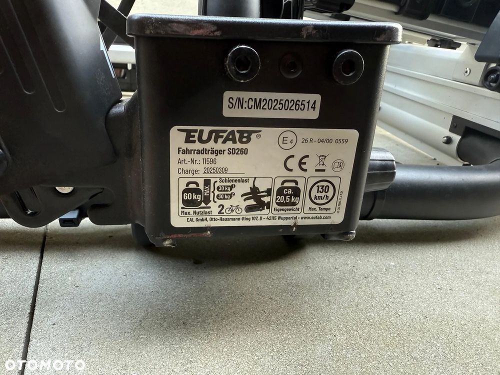 Eufab SD260 Bagażnik wysuwany na 2 rowery - 2