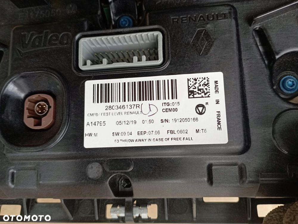 RENAULT ZOE RADIO WYŚWIETLACZ EKRAN 280346137R - 2
