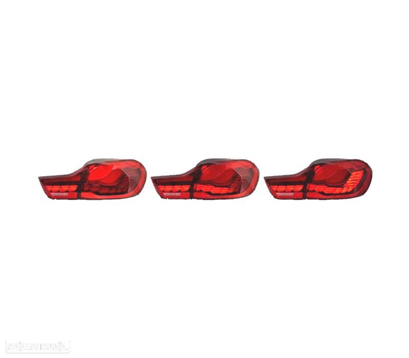 FAROLINS FULL LED BMW F32 F33 F36 LIGHT BAR OLED FUNDO VERMELHO 13-18 - 3