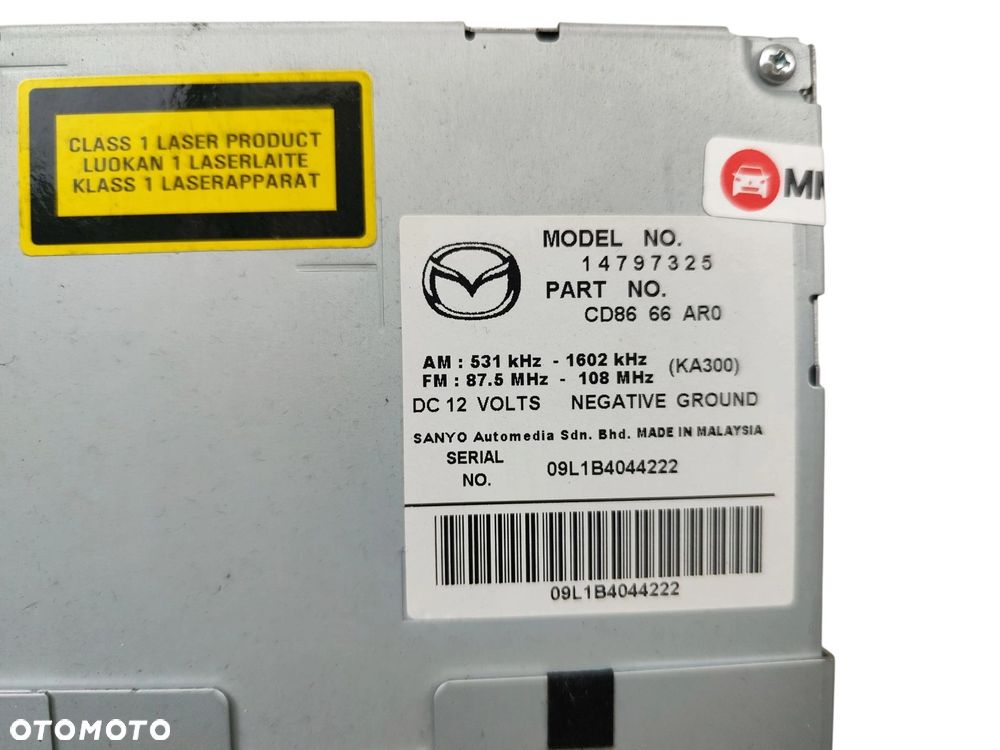 RADIO MAZDA 5 I LIFT (2007-2010) 2.0 16V 144KM 14797325 - 2