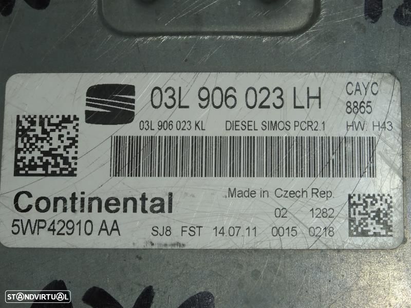 Centralina De Motor Seat Leon (1P1)  03L906023lh / 5Wp42910 Aa / 5Wp42 - 4