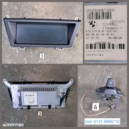 Plansa de bord bloc lumini ceasuri bord  display navigatie grile ventilatir schimbator viteze aeroterma originale BMW X5 E70 + LCI X6 E71 E72 h - 4