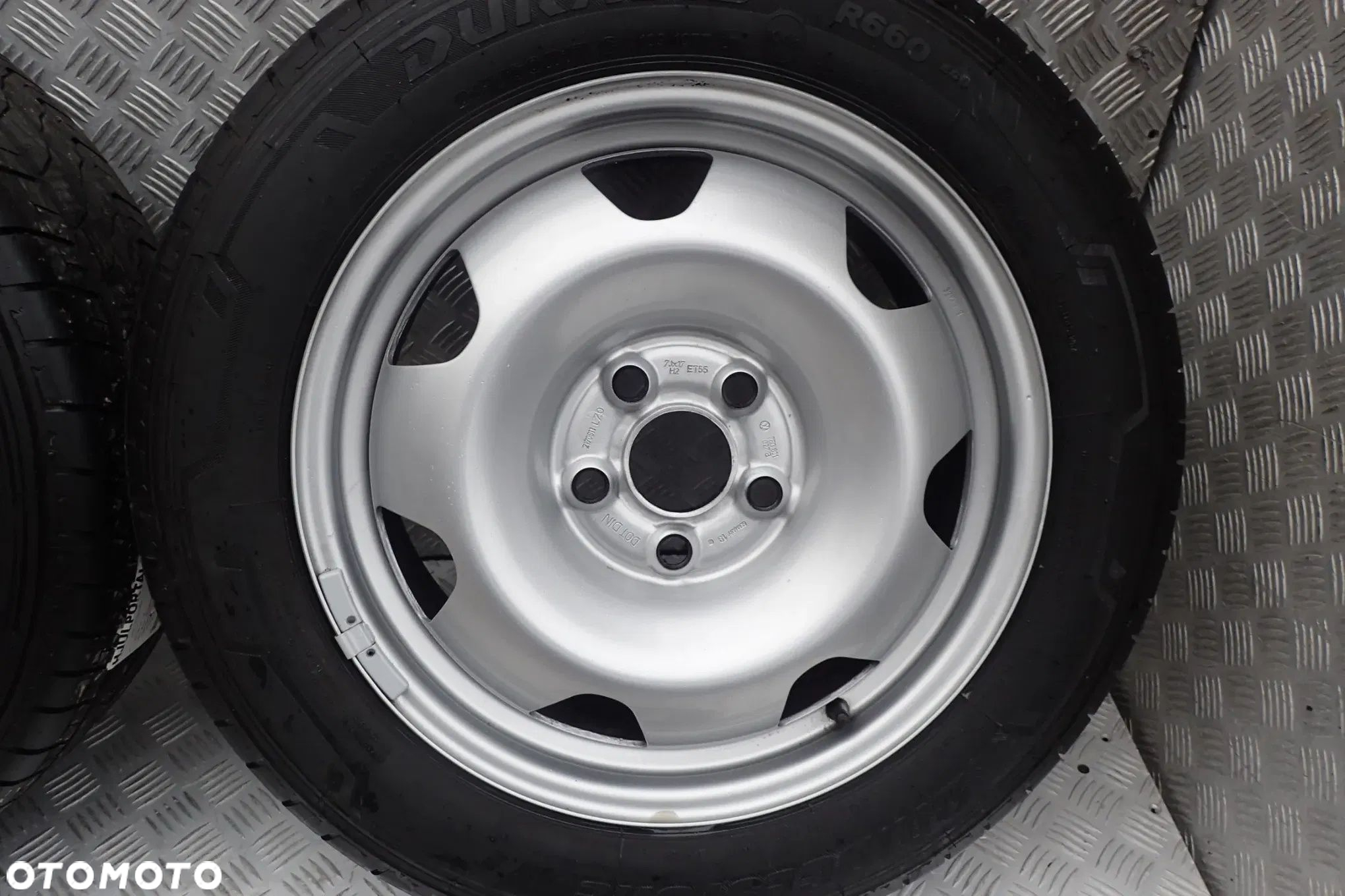 KOŁA FELGI STALOWE VW T5 T6 7JX17 ET 55 5X120 7E0601027B Z OPONAMI LATO 215/60/17 KOMPLET - 4