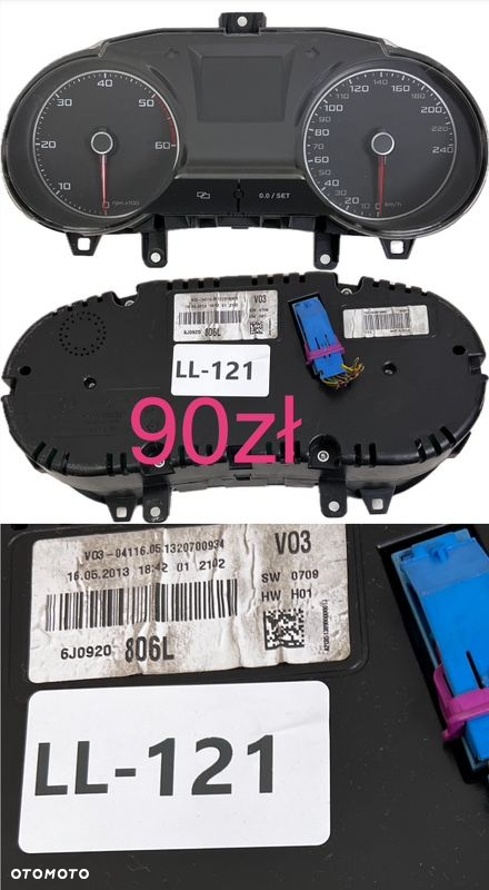 Tania wysyłka 10 zł Licznik Zegary Seat Ibiza IV 08-14r 6P0920730 6J0920802H 800L 804L 801A 800K 806L 803H - 8