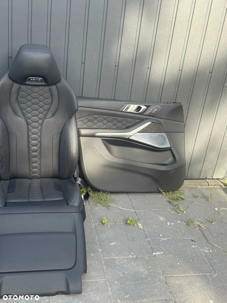 FOTELE TAPICERKA BMW X5 M F95 G05 SKÓRA PEŁNA MERINO CZARNA MASAŻ GRZANE - 4