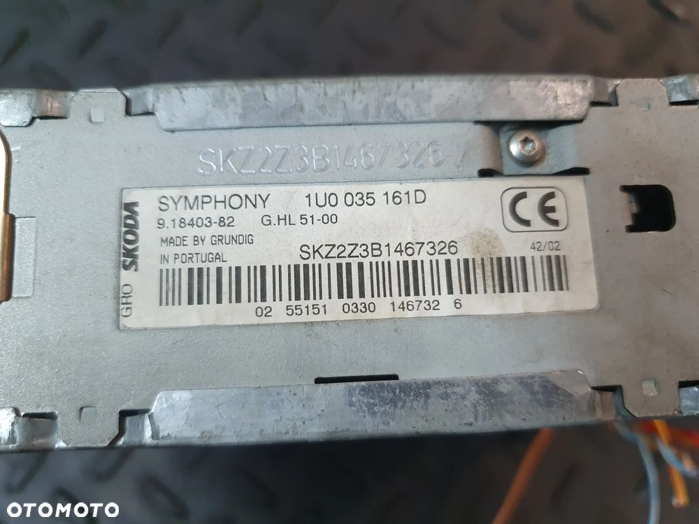 Radio samochodowe radioodtwarzacz Skoda Symphony 1U0035161D - 4
