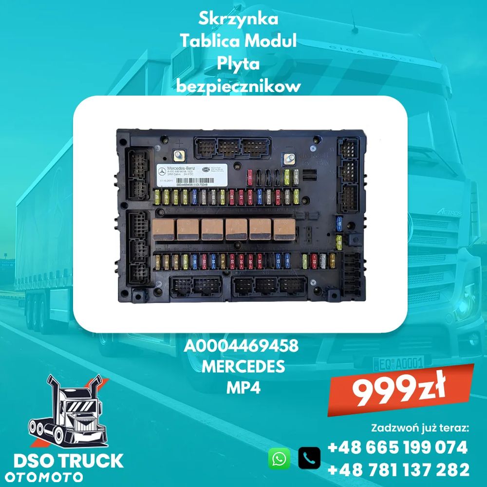 Skrzynka Tablica Modul Plyta bezpiecznikow A0004469658 A0004469458 A0004469758 MERCEDES MP4 - 2