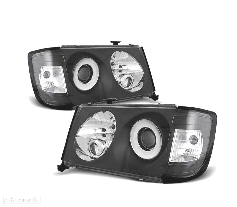 FARÓIS MERCEDES E W124 85-93 FUNDO PRETO - 1