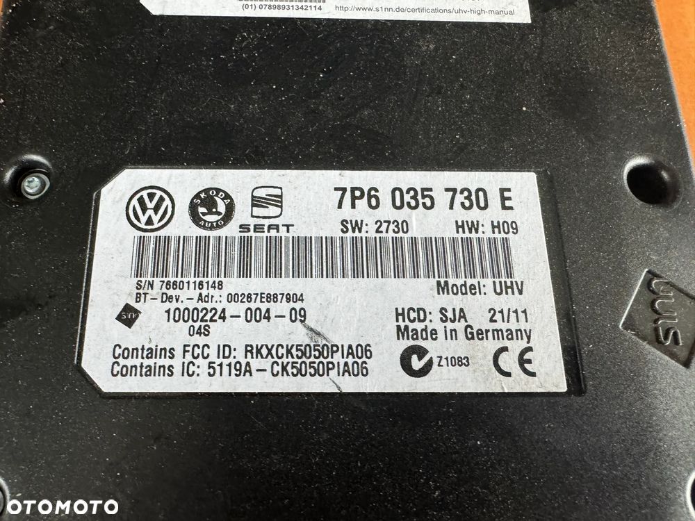 Moduł sterownik bluetooth volkswagen passat B7 7p6035730e - 2
