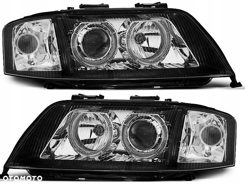 reflektory lampy kpl soczewka clear black czarne audi a6 c5 4b 1997-2001 - 1