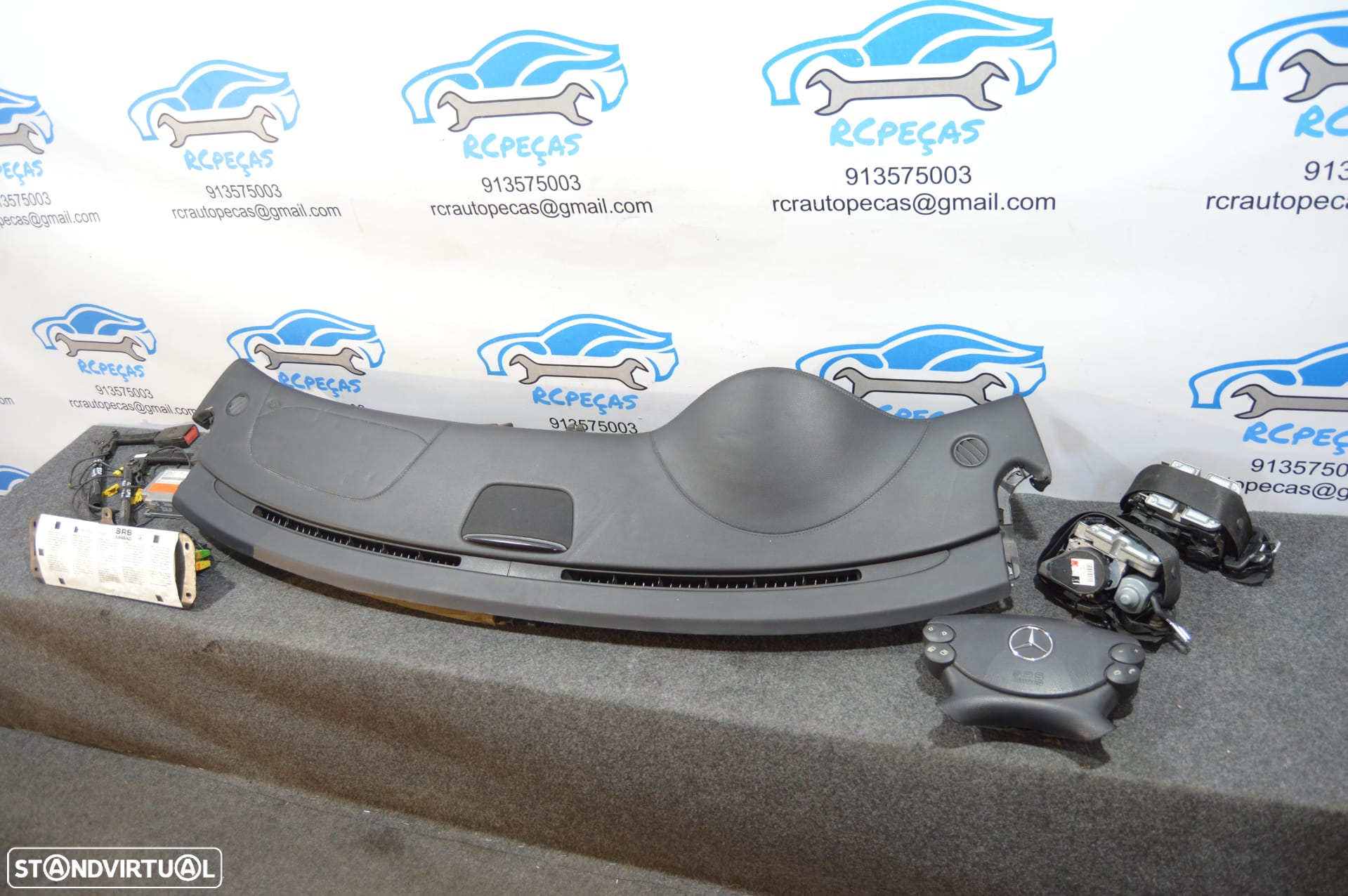 FRENTE INTERIOR TABLIER KIT AIRBAG AIRBAGS CENTRALINA VOLANTE GUIADOR PASSAGEIRO CINTO CINTOS PRÉ-TENSORES MERCEDES BENZ 0285010146 A2196802387 2196802387 305732310 MERCEDES BENZ CLS 320 C219 W219 - 22