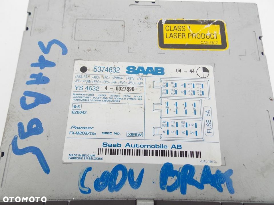 RADIO CD SAAB 95 9-5 5374632 - 2