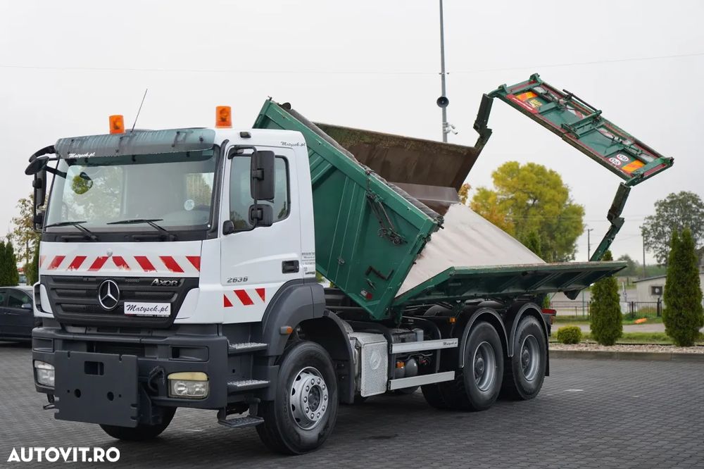 Mercedes-Benz AXOR 2636 / 6x4 / BASCULĂ CU 2 LATE / HIDROCLAPĂ / HIDROCLAPĂ / SPECIAL / CU PUNGĂ DE TRECERE FRONTALĂ / MANUALĂ - 7