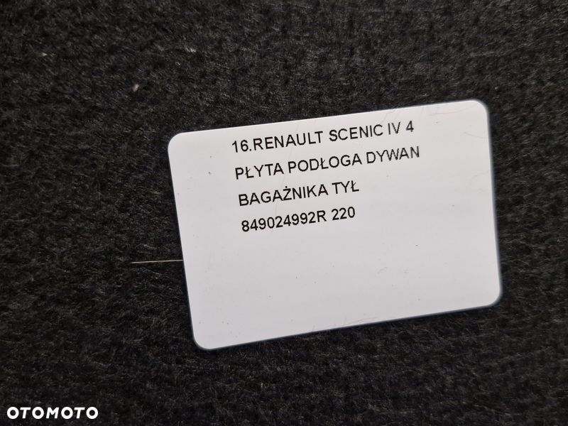 RENAULT SCENIC IV 4 PŁYTA PODŁOGA DYWAN BAGAŻNIKA TYŁ 849024992R - 7