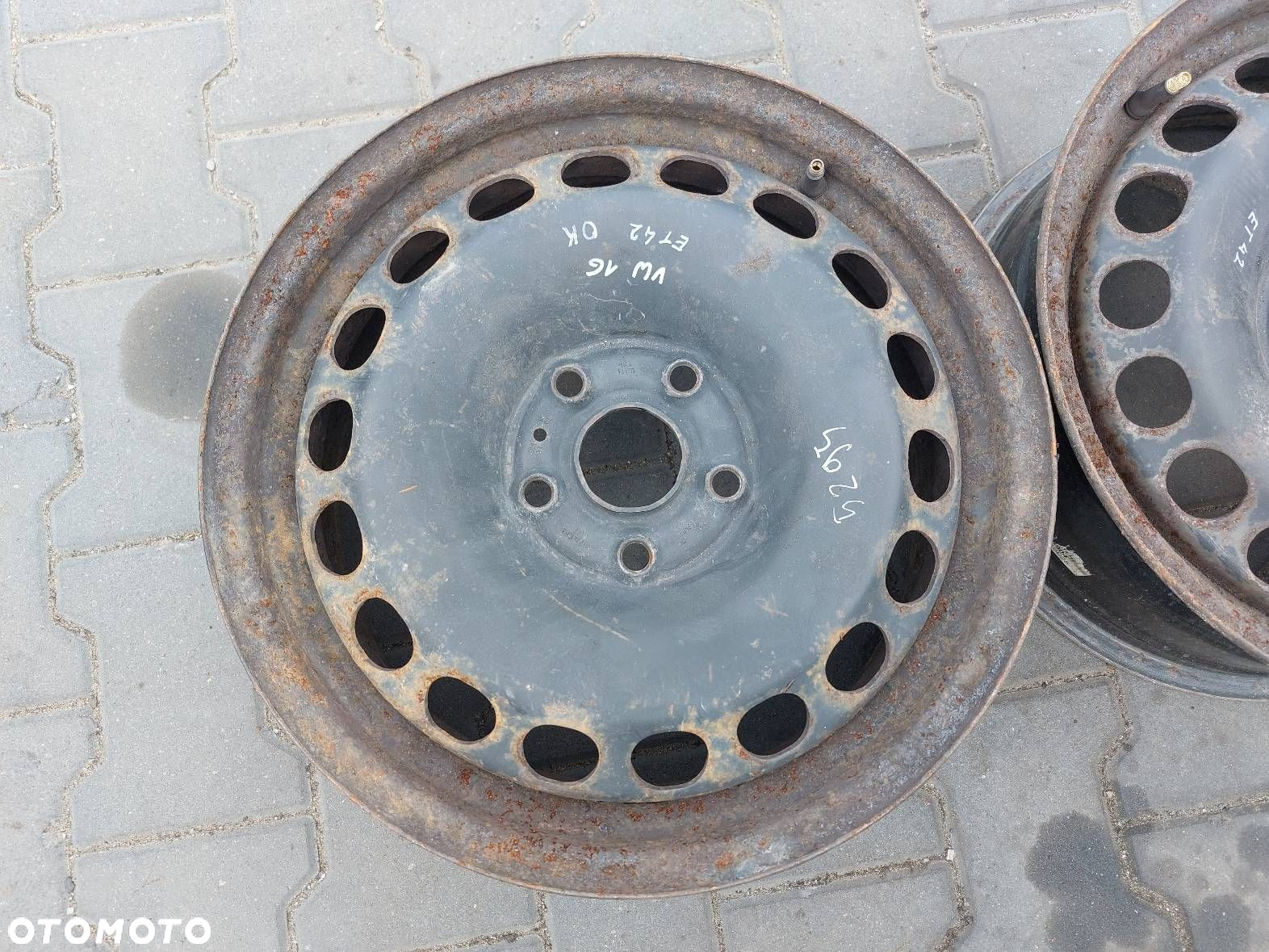 FELGI STALOWE 2 SZT 5X112 6.5JX16 ET42 FI57.1 VOLKSWAGEN  KBA 43930 - 2