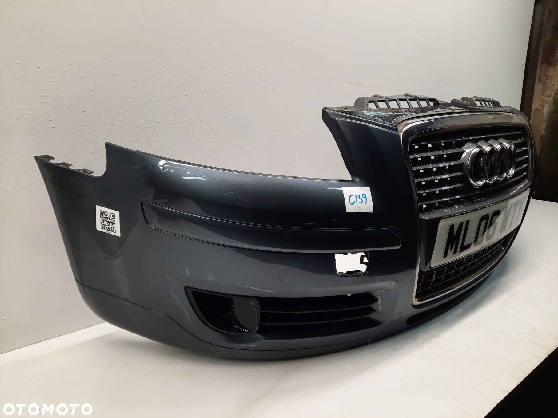 ^ ZDERZAK PRZÓD PRZEDNI AUDI A3 8P LIFT FL LX7Z SZARY GRAFITOWY - 5