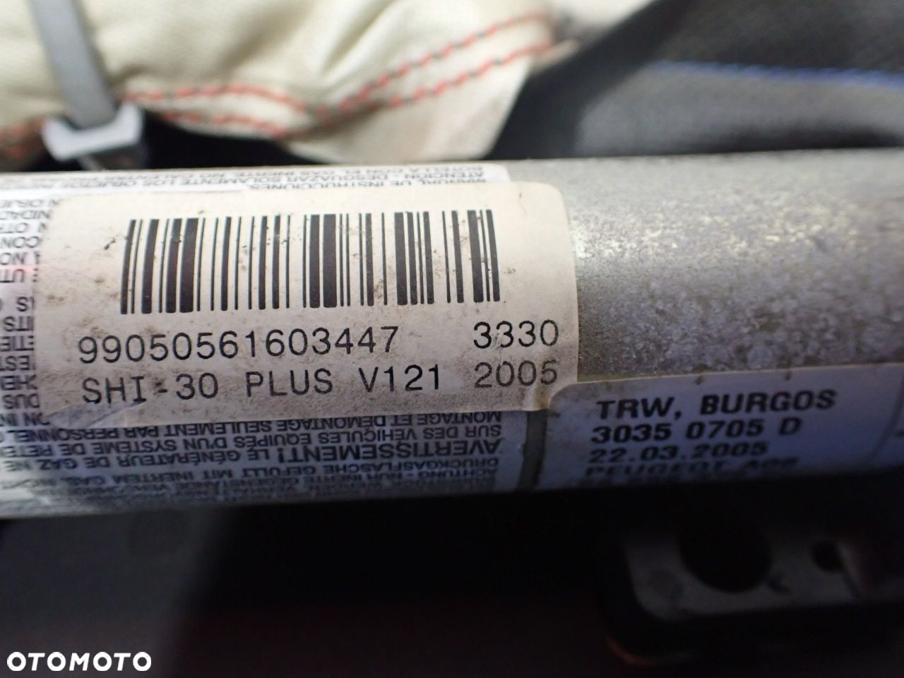 KURTYNA POWIETRZNA LEWA KIEROWCY PEUGEOT 1007 1.6 9655837980 - 4