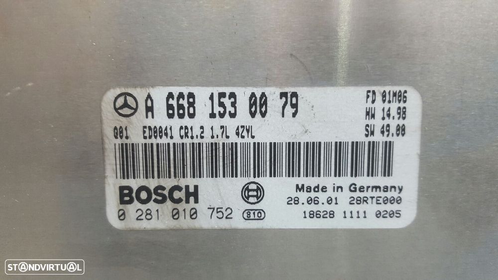 CENTRALINA MOTOR UCE MERCEDES-BENZ CLASSE A 2001 - 1