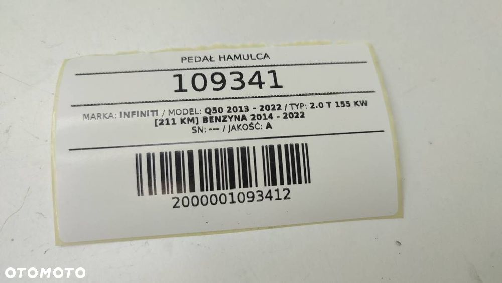 PEDAŁ HAMULCA INFINITI Q50 EUROPA AUTOMAT - 5