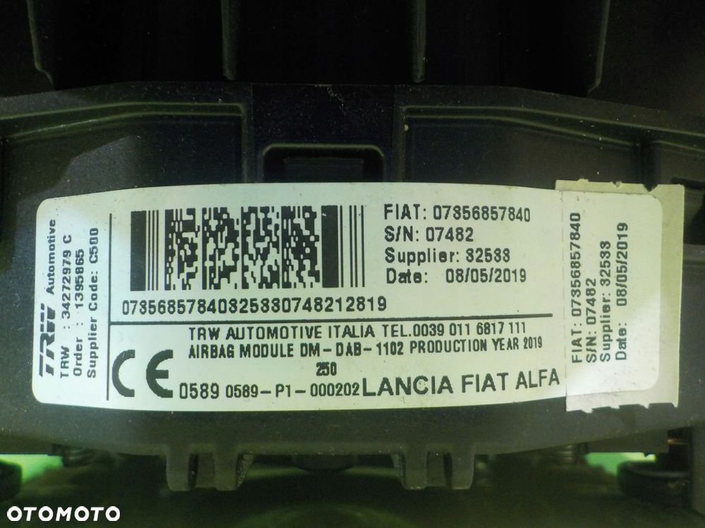 JUMPER BOXER LIFT 2.2 B-HDI 19r L3H2 AIRBAG poduszka kierowcy 07356857840 - 6