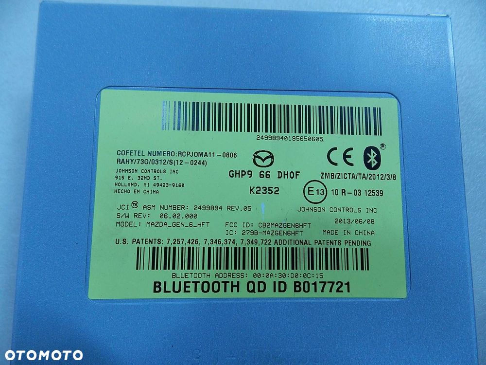 MAZDA 6 VI GJ 12- MODUL BLUETOOTH GHP966DH0F - 5