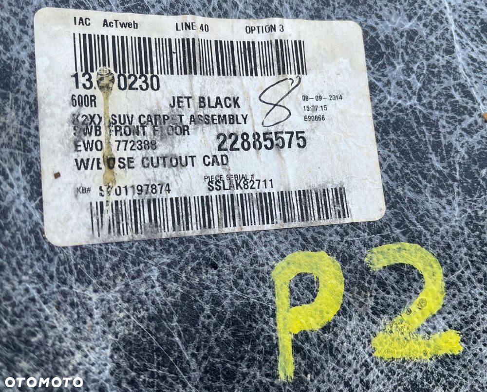 P2 CADILLAC ESCALADE IV 2014 - WYKŁADZINA PODŁOGI DYWANY 84118394 22885575 - 11