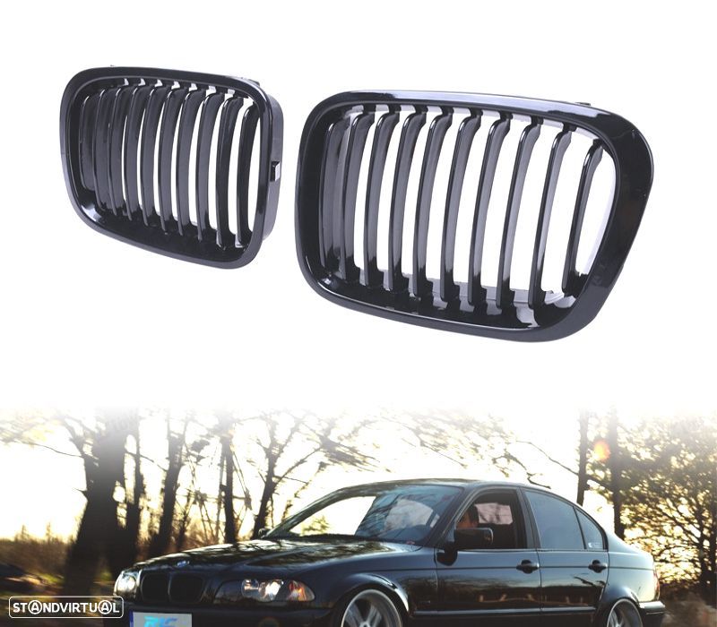 GRELHAS BMW E46 4P 98-01 PRETO BRILHANTE - 1