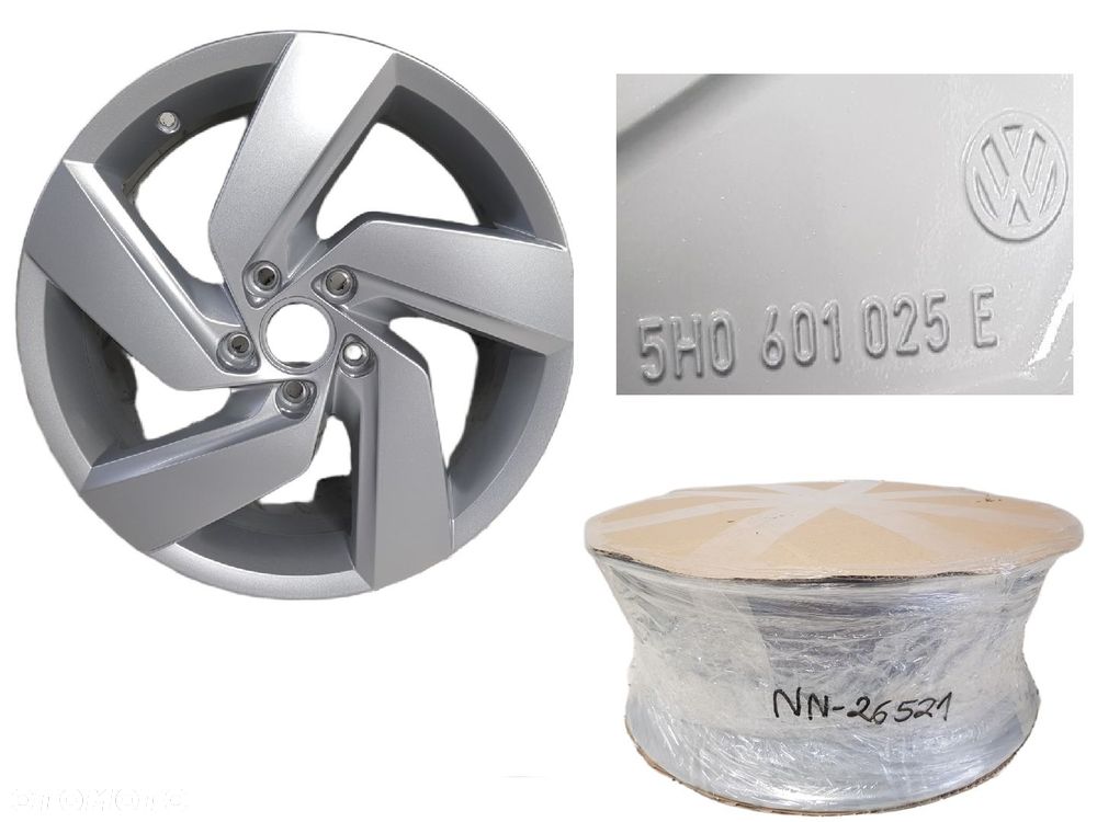 NOWA ORYGINALNA FELGA ALUMINIOWA ALUFELGA VW GOLF VIII 8 5H0  17 x 7,5j  5x112 ET51 5H0601025E - 1