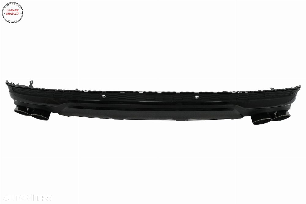 Difuzor Bara Spate Evacuare Dubla Audi Q7 SUV 4M Facelift (2020-up) Negru- livrare gratuita - 2